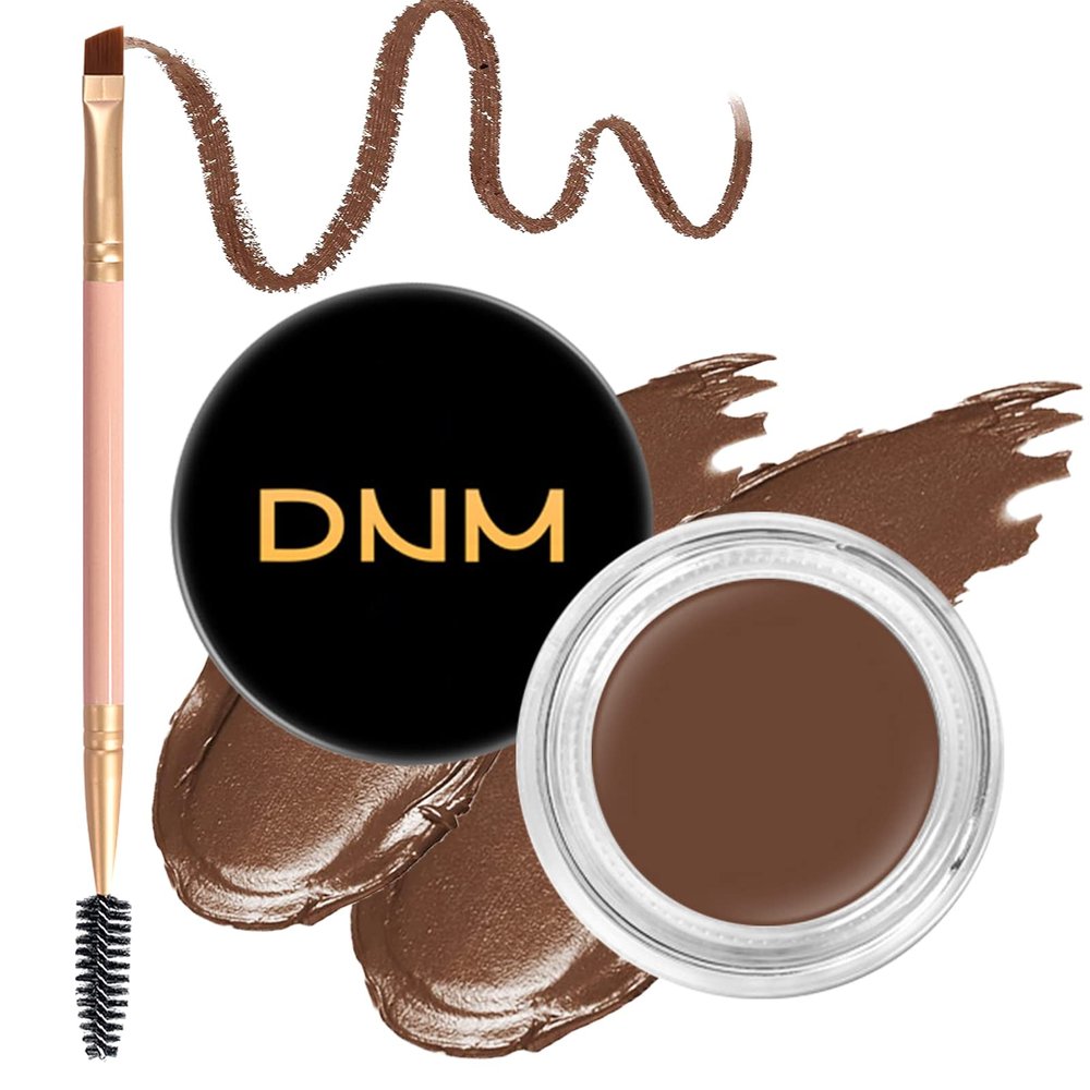 BEFIVECOK 2Pcs Brow Pomade Set with Dual-ended Eyebrow Brush, High pigment Water proof Natural finish Eyebrow Makeup Set with Eyebrow Brush for Women and Girls08#