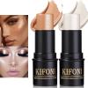 LSxia 2 Pcs Cream Contour Stick Makeup Kit, Cream Highlighter Stick & Contour Bronzer Stick for Cheeks, Lightweight Blendable Smooth -Highlighter (#03 Champagne Gold #06 Silver) view 1