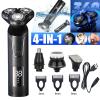 Electric Razor for Men, Multi-Function Electric Shaver Three-Blade Digital Display Electric Razor Interchangeable Head Whole Body Washing Razor Trimmer view 2