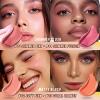 LSxia 2 Pcs Cream Blush Stick Makeup Kit, Natural Shimmer & Matte Wand for Cheeks, Lightweight Blendable Silky Cream Makeup - #02 Soft Pink #03 Coral Orange view 3