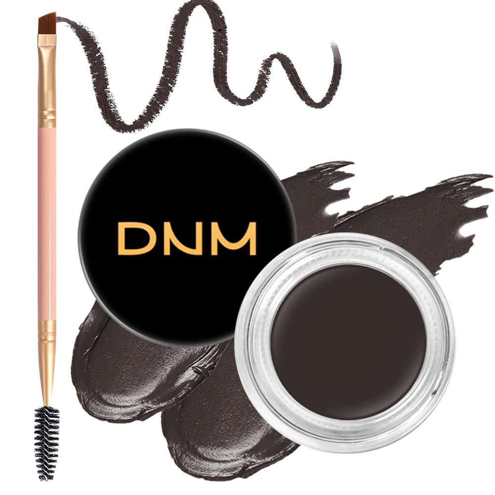 BEFIVECOK Eyebrow Pomade Kit with Dual-ended Eyebrow Brush, Water and Stain Resistant High Pigment Pomade, Corrects Brow Imperfections for Natural Long-lasting Brow Makeup (01# Ebony)