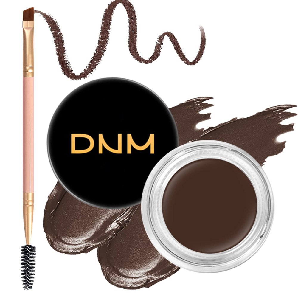 BEFIVECOK 2Pcs Brow Pomade Set with Dual-ended Eyebrow Brush, High pigment Water proof Natural finish Eyebrow Makeup Set with Eyebrow Brush for Women and Girls03#