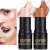LSxia 2 Pcs Cream Contour Stick Makeup Kit, Cream Highlighter Stick & Contour Bronzer Stick for Cheeks, Lightweight Blendable Smooth -Highlighter & Bronzer (#04 Light Rose Gold #07 Coffee) view 1