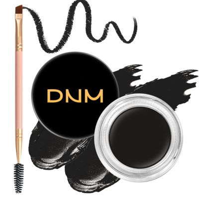 BEFIVECOK Eyebrow Pomade Kit with Dual-ended Eyebrow Brush, Water and Stain Resistant High Pigment Pomade, Corrects Brow Imperfections for Natural Long-lasting Brow Makeup (11# Black)