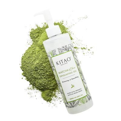 KITAO Exfoliating Body Scrub for Women & Men with Matcha, Chia & Acai, Facial Exfoliator, Body Exfoliator Gel, Skin Exfoliant, Dead Skin Remover for Pore Cleansing & Firming from Japan 10.6 Fl Oz