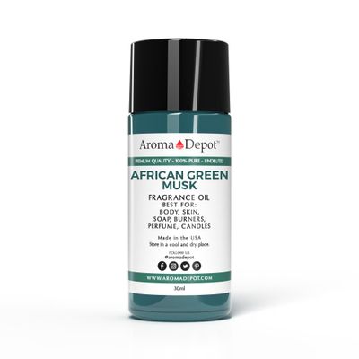 Aroma Depot 30 ml. African Green Musk Roll-on Perfume/Skin Body Fragrance Oil. Our Interpretation, Pure-Uncut. Add a Few Drops to Your Aromatherapy Diffuser.