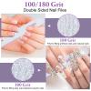 200 Pcs Nail Files 100/180 Grit Double Sides Emery Boards Reusable Nail Files for Acrylic Fingernails Professional Manicure Tools for Natural Acrylic Fingernail Home and Salon Supplies view 3