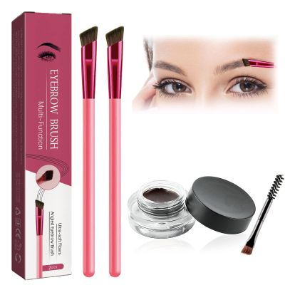 4D Hair Stroke Brow Stamp Brush, Eyebrow Hair Stroke Brush, 4 d Ultra Thin Stroking Brow Brush, Multifunction Realistic Eyebrow Brush for Eyebrow, Eye Shadow, Hairline (walnut)