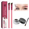4D Hair Stroke Brow Stamp Brush, Eyebrow Hair Stroke Brush, 4 d Ultra Thin Stroking Brow Brush, Multifunction Realistic Eyebrow Brush for Eyebrow, Eye Shadow, Hairline (walnut) view 1