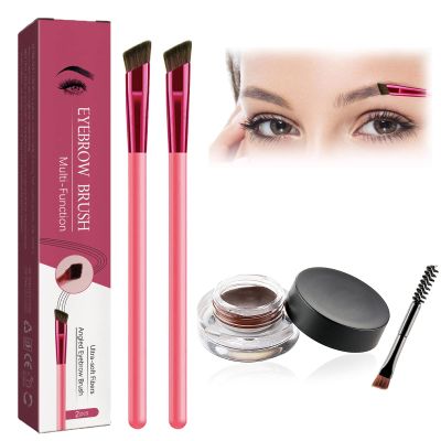 4D Hair Stroke Brow Stamp Brush, Eyebrow Hair Stroke Brush, 4 d Ultra Thin Stroking Brow Brush, Multifunction Realistic Eyebrow Brush for Eyebrow, Eye Shadow, Hairline (dark brown)