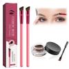 4D Hair Stroke Brow Stamp Brush, Eyebrow Hair Stroke Brush, 4 d Ultra Thin Stroking Brow Brush, Multifunction Realistic Eyebrow Brush for Eyebrow, Eye Shadow, Hairline (dark brown) view 1