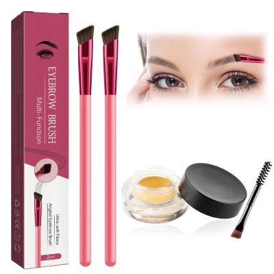 4D Hair Stroke Brow Stamp Brush, Eyebrow Hair Stroke Brush, 4 d Ultra Thin Stroking Brow Brush, Multifunction Realistic Eyebrow Brush for Eyebrow, Eye Shadow, Hairline (daffodil)