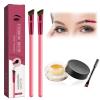 4D Hair Stroke Brow Stamp Brush, Eyebrow Hair Stroke Brush, 4 d Ultra Thin Stroking Brow Brush, Multifunction Realistic Eyebrow Brush for Eyebrow, Eye Shadow, Hairline (daffodil) view 1