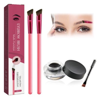 4D Hair Stroke Brow Stamp Brush, Eyebrow Hair Stroke Brush, 4 d Ultra Thin Stroking Brow Brush, Multifunction Realistic Eyebrow Brush for Eyebrow, Eye Shadow, Hairline (black)
