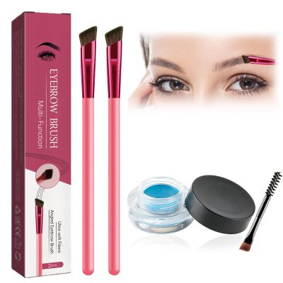 4D Hair Stroke Brow Stamp Brush, Eyebrow Hair Stroke Brush, 4 d Ultra Thin Stroking Brow Brush, Multifunction Realistic Eyebrow Brush for Eyebrow, Eye Shadow, Hairline (sky blue)