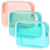PACKISM TSA Approved Toiletry Bag - 3 Pack Clear Makeup Bags with Zipper, Water-resistant Clear Toiletry Bags for Traveling Holds Small Items, Fit Travel Essentials, 3 colors view 1