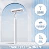 100 Pieces Disposable Razors Bulk for Women Individually Wrapped Twin Blades Shaving Razor Women Razors for Shaving Safety Hotel Guest House Travel Home Use Portable, White view 4