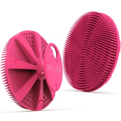 Silicone Body Scrubber, BEAUTAIL Shower Bath Scrubber, More Hygienic Than Traditional Loofah, Lather Nicely, Long Lasting, Gentle Exfoliating Brush for Women Men Baby Sensitive Skin, 1 Pack, Rose