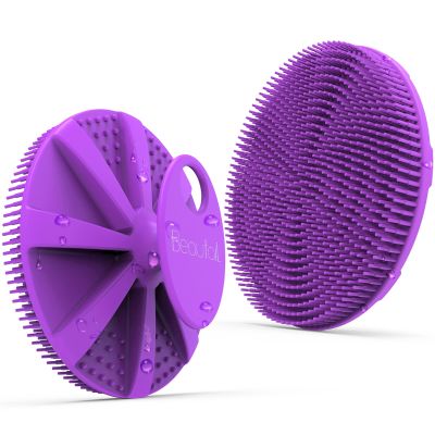 Silicone Body Scrubber, BEAUTAIL Shower Bath Scrubber, More Hygienic Than Traditional Loofah, Lather Nicely, Long Lasting, Gentle Exfoliating Brush for Women Men Baby Sensitive Skin, 1 Pack, Purple