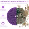 Silicone Body Scrubber, BEAUTAIL Shower Bath Scrubber, More Hygienic Than Traditional Loofah, Lather Nicely, Long Lasting, Gentle Exfoliating Brush for Women Men Baby Sensitive Skin, 1 Pack, Purple view 2