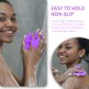 Silicone Body Scrubber, BEAUTAIL Shower Bath Scrubber, More Hygienic Than Traditional Loofah, Lather Nicely, Long Lasting, Gentle Exfoliating Brush for Women Men Baby Sensitive Skin, 1 Pack, Purple view 4