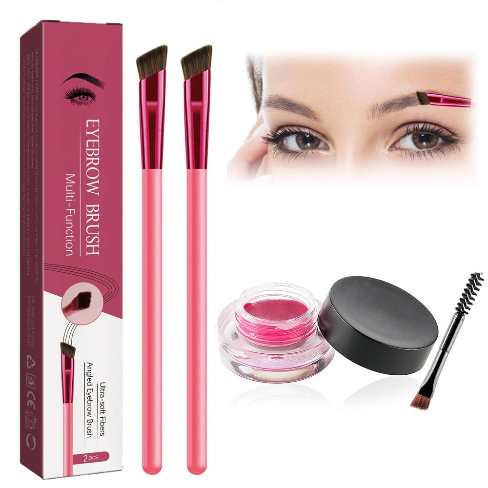 4D Hair Stroke Brow Stamp Brush, Eyebrow Hair Stroke Brush, 4 d Ultra Thin Stroking Brow Brush, Multifunction Realistic Eyebrow Brush for Eyebrow, Eye Shadow, Hairline (magedta)