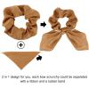 ACO-UINT 20 Pack Satin Scrunchies - Thick Hair Ponytail Holders with Bows for Girls and Women view 3