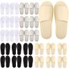 Geyoga 24 Pairs Spa Disposable Slippers Open Toe Non Slip Slippers for Women Men Guests Hotels Home Party Housewarming(Black, White, Khaki, Light Gray) view 1