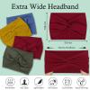 AKTVSHOW 7'' Wide Headbands for Women, Extra Large Turban Workout Headband Fashion Yoga Hair Bands Boho Twisted Thick Hair Accessories, 8Pack view 3