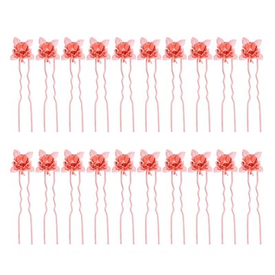 LALAFINA 20pcs Design Vintage Clip Updo Wedding Hair Women Accessories Party U Chopsticks Birthday Pin Jewelry Rose Stick Hairpins for Festival Pins Decorative Chignon Fahsion Making