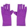 Beaupretty 2pcs Half finger manicure gloves gel manicure fingerless glove protector Lamp Gloves nails gel protection gloves sun protection Manicure tools purple polyester fabric view 1