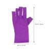 Beaupretty 2pcs Half finger manicure gloves gel manicure fingerless glove protector Lamp Gloves nails gel protection gloves sun protection Manicure tools purple polyester fabric view 2