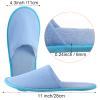 Geyoga 24 Pairs Disposable Slippers for Guests Bulk 2 Size Cotton Soft Spa Hotel House Slippers for Women Men Wedding Party Shoeless Home Indoor Travel(Blue,M) view 2