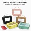 Altsuceser Transparent Visible Travel Toiletry Bag wih Zippers Clear Makeup Artist Large Bag Diaper Case Luggage Organizer Storage Toiletries Cosmetic Pouch Makeup Bags Apricot view 2