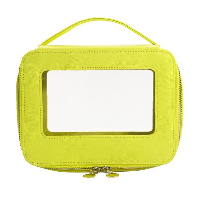 Altsuceser Transparent Visible Travel Toiletry Bag wih Zippers Clear Makeup Artist Large Bag Diaper Case Luggage Organizer Storage Toiletries Cosmetic Pouch Makeup Bags Yellow