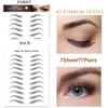 77Pairs Eyebrow Tattoo Stickers 4D Hair-like Waterproof Natural Fake Eyebrow Stickers,Long Lasting Eyebrow Grooming Shaping Perfect for Women and Girls (Black) view 2