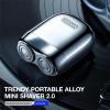yoose Alloy Mini Shaver, Portable Electric Razor for Men, Waterproof, Dry Shave, Cordless 60 Mins Runtime, USB-C Rechargeable, Easy Cleaning Magnetic Detachable Head, Travel Shaver with Case, Silver view 2