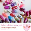 Resin Nail Art Palette Nail Mixing Palette Polish Color Mixing Plate Golden Edge Nail Holder Display Board Heart Shape Cosmetic Mixing Tools (Pink) view 3