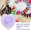 Sibba Resin Nail Art Palette Nail Mixing Palette Polish Color Mixing Plate Golden Edge Nail Holder Display Board Heart Shape Cosmetic Mixing Tools (Purple) view 3