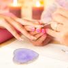 Sibba Resin Nail Art Palette Nail Mixing Palette Polish Color Mixing Plate Golden Edge Nail Holder Display Board Heart Shape Cosmetic Mixing Tools (Purple) view 4