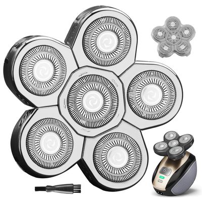 MAWAER Universal 6 Blades Head Shaver Replacement Heads Compatible with Freedom Gold Shaver and Some Brands.