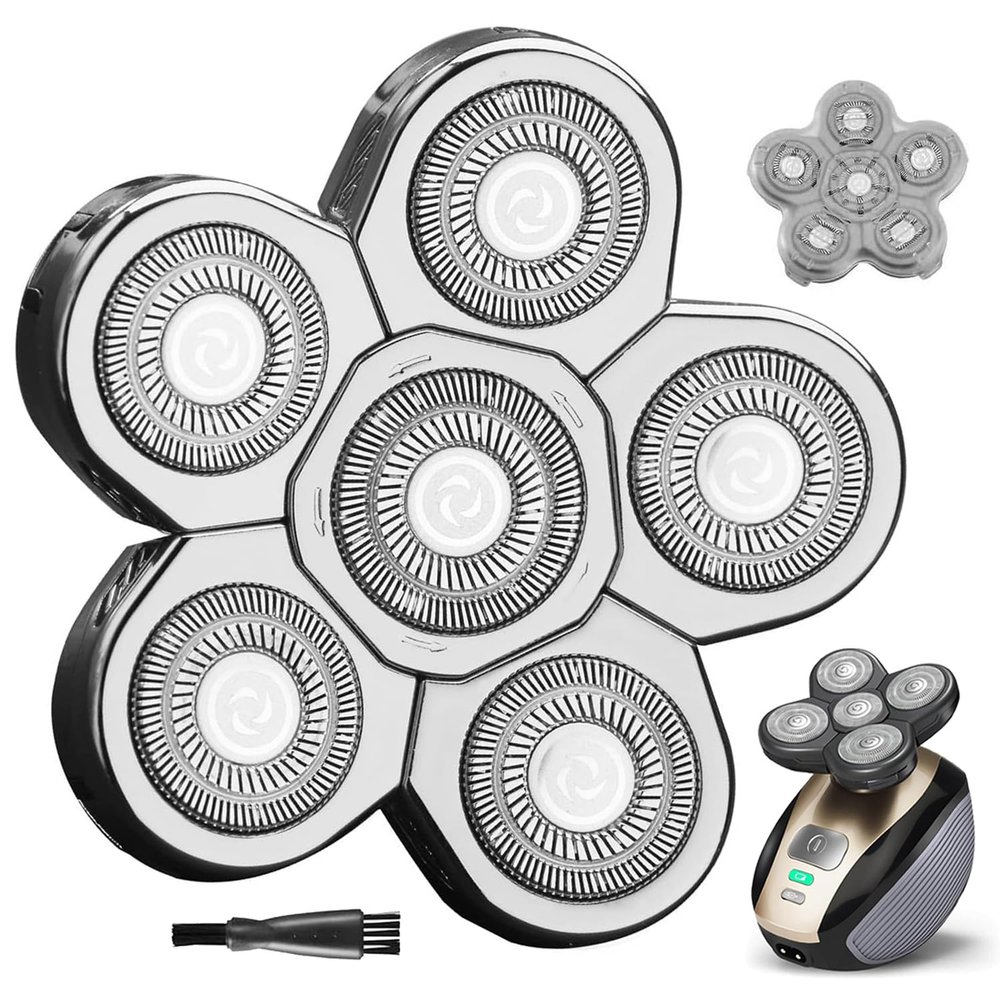 MAWAER Universal 6 Blades Head Shaver Replacement Heads Compatible with Freedom Gold Shaver and Some Brands.