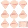 8 Pcs Cotton Powder Puff Face,JASSINS Triangle super soft Both dry and wet Makeup Setting Puff,For Concealer/Loose Powder/Body Powder/Foundation/Blush Makeup Sponge Set (Nude) view 1
