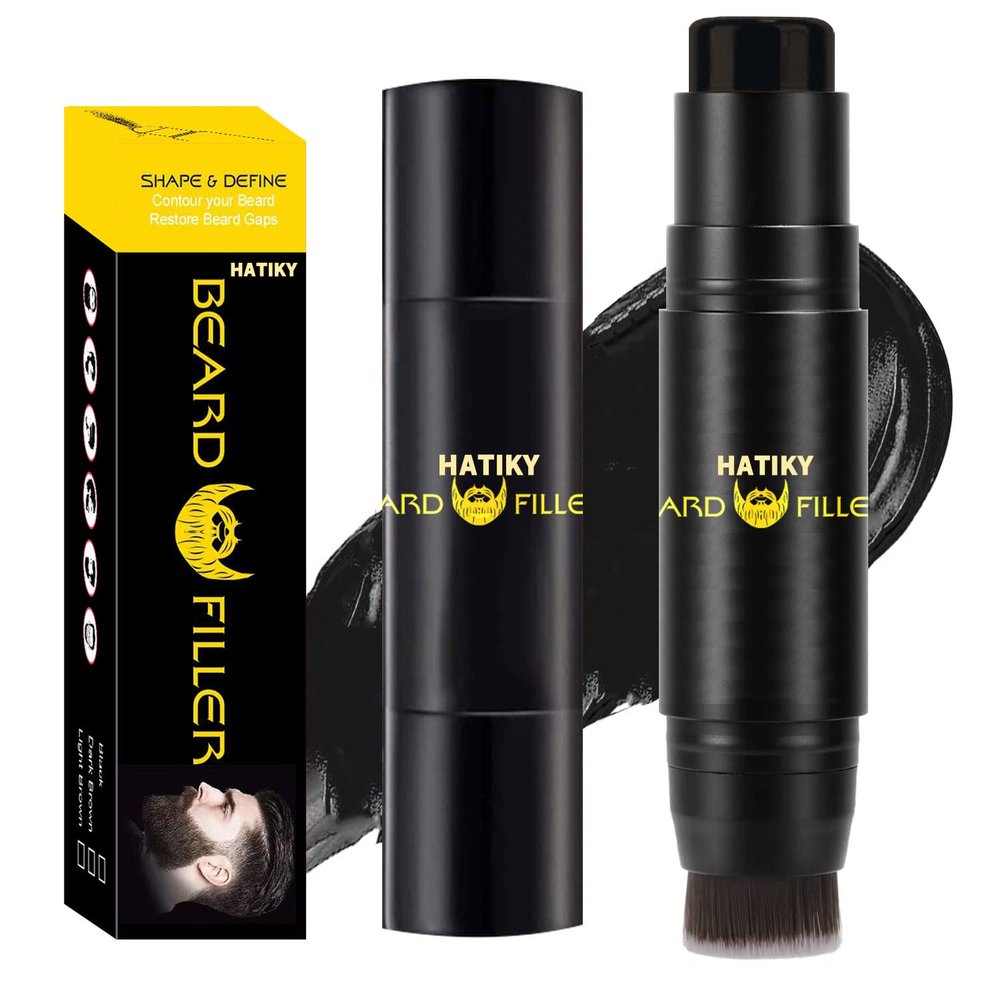 HATIKY Beard Pencil Filler for Men - Water Proof, Long Lasting - Creates Natural Looking Beard and Moustache (black)