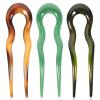 LALAFINA 3pcs French Hair Pin U Shaped Hairpin with Two Prongs, Hair Fork Clips Chignon Pin for Women Girls Hairstyle Accessories view 1