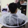 ZJchao Barber Cape, Nylon Umbrella Hair Cutting Cape For Adjusting Size Barber Hair Cutting Cape Gray For Home Use Barber Shop view 2