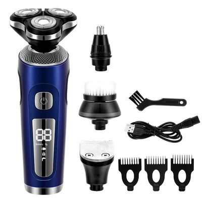 Electric Razor for Men, 4in1 Multi-function Electric Shaver Electric Razor USB Rechargeable Shaving Machine for Men 3 Blades Portable Beard Trimmer Clipper (Color : Onecolor)
