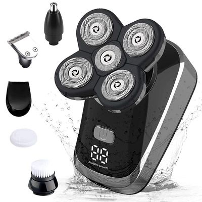 Electric Razor for Men, 5 in 1 Men's Electric Shaver Kit LCD Rechargeable Waterproof Razor Hair Trimmer Bald Shaving Machine Nose Hair Trimmer