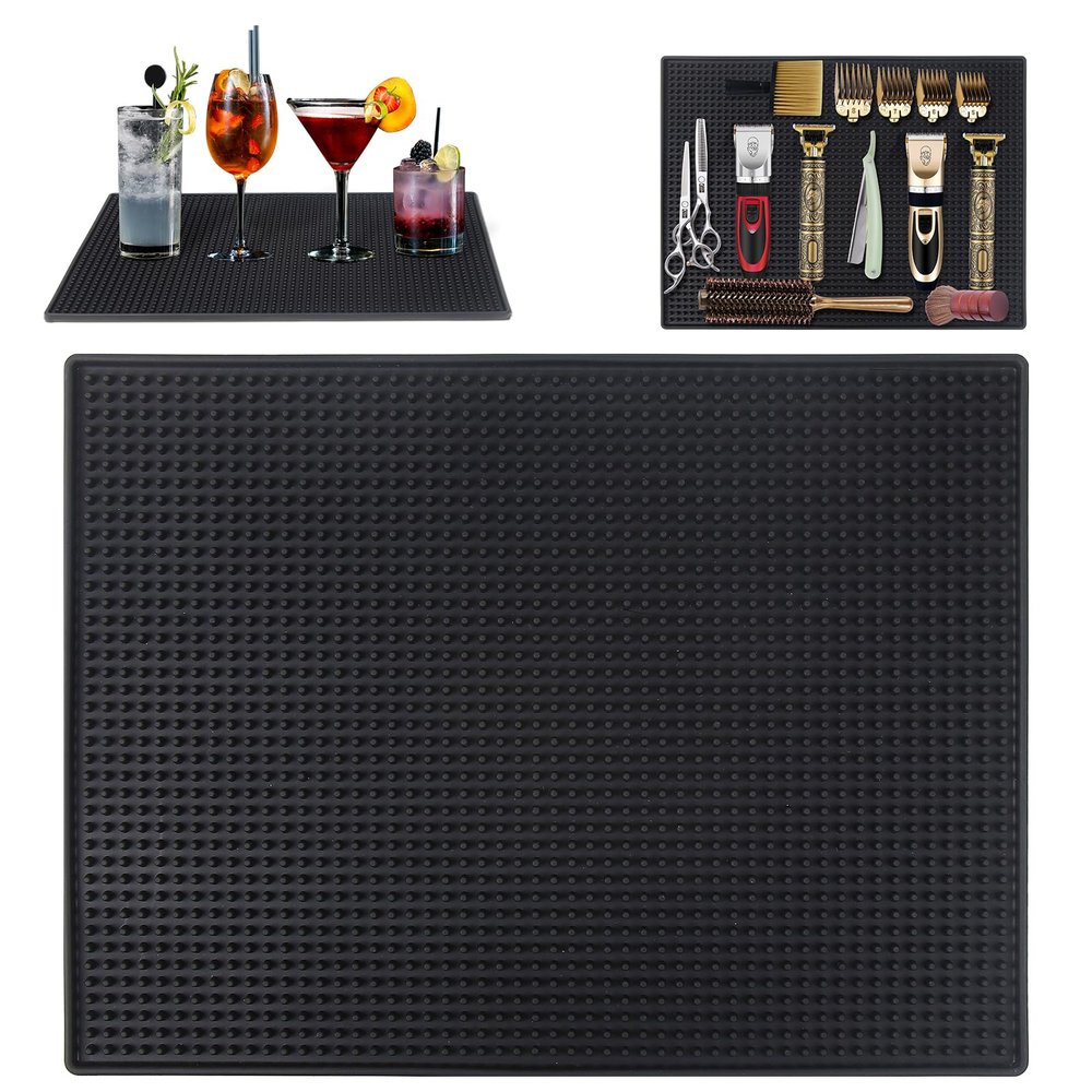 MoyRetty Bar Service Spills Mat, Barber Station Mat, 15.7x11.8 Inches, Professional Hair Stylist Clippers Accessories Supplies Tools, Salon and Barbershop Pads