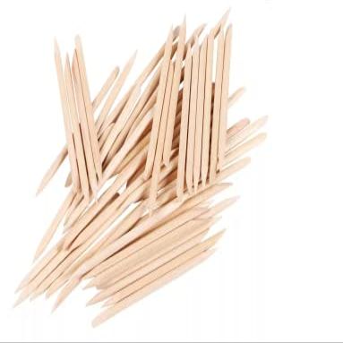 100PCS 75mm (3in) Cuticle Orange Wood Nail Sticks Pusher Manicure Pedicure Nail Remover Tool, Wooden Cuticle Pusher - Disposable Set Useful for Home & Salon -Won't Break Easily - Skin Safe - Beauty